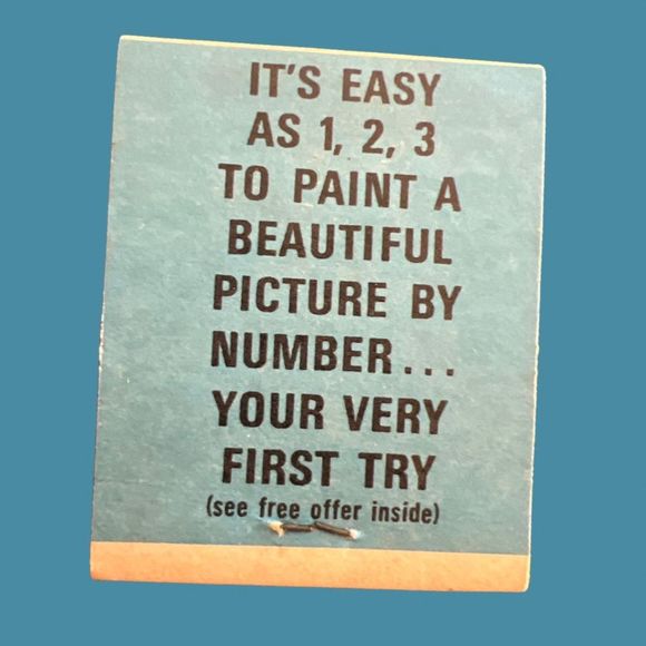 RARE Vintage Cat Paint by Number Matchbook - Picture 2 of 3